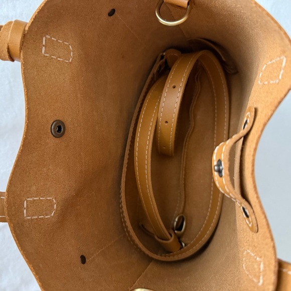 EUC Portland Leather Mini Crossbody Tote Mango - Picture 5 of 6